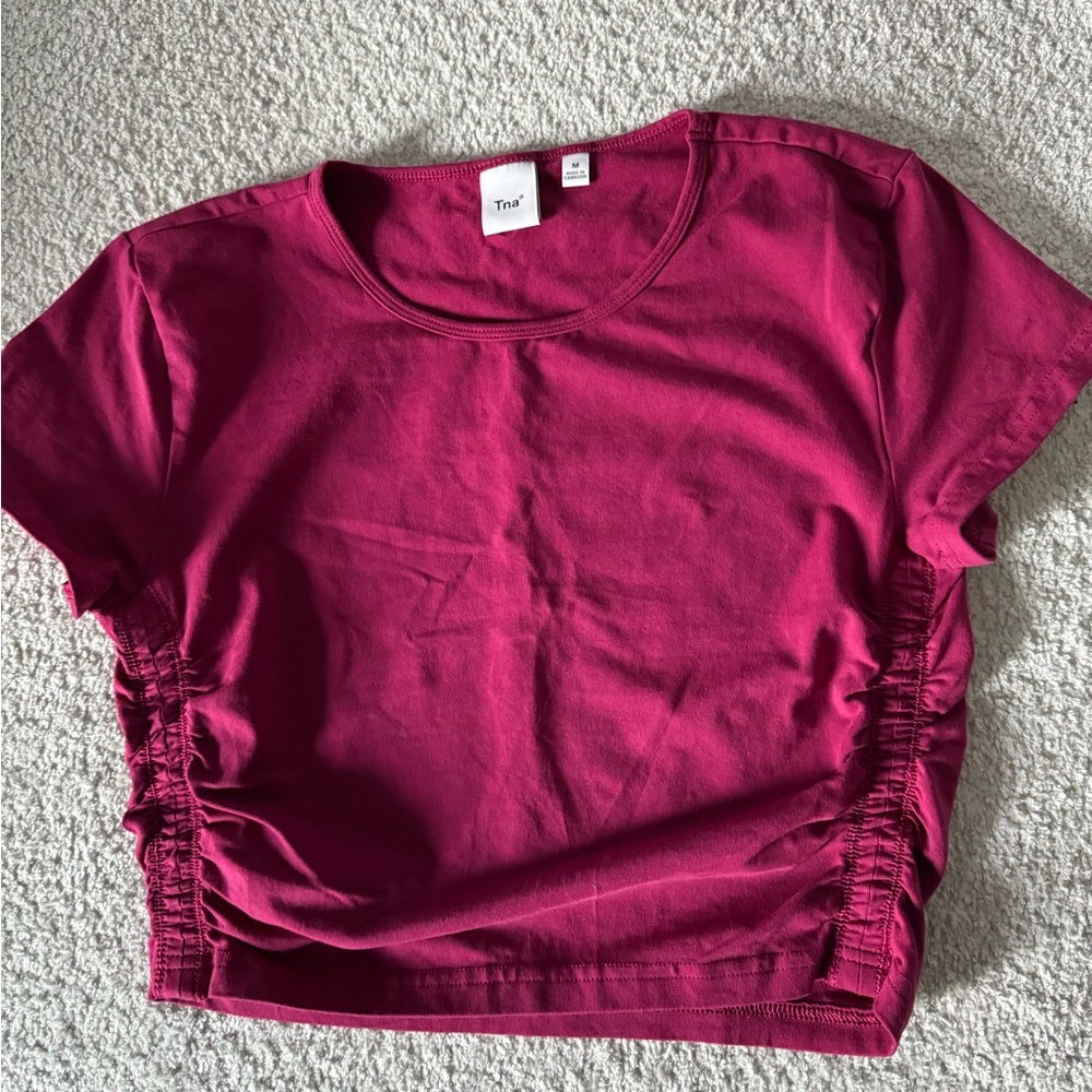 TNA (Aritzia) Ruched Crop Top
